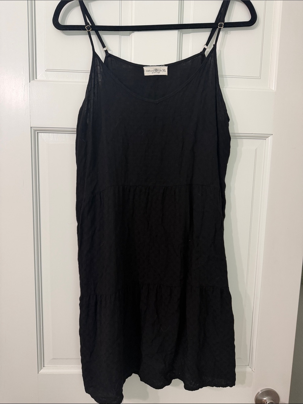 Natural Life Women’s Black Tiered Minidress Dress XL